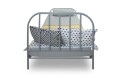 Metalowe łóżko Scandi szare 90x200