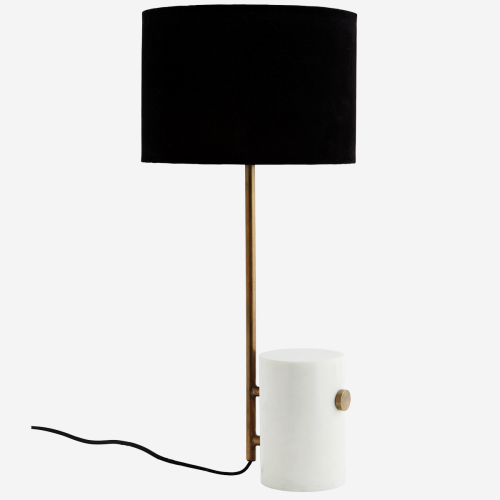 Aksamitna lampa stołowa czarna Madam Stoltz