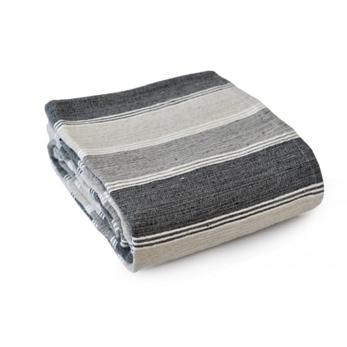 Bawełniana narzuta na łóżko szare paski melanż 200x220 