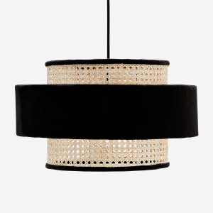 Aksamitna lampa sufitowa czarna Madam Stoltz