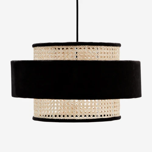 Aksamitna lampa sufitowa czarna Madam Stoltz