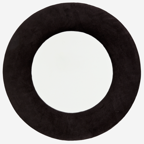 Okrągłe lustro z aksamitną ramą Madam Stoltz