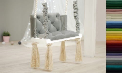 Tapicerowana huśtawka z oparciem QNIEBU GUZIQ I rozmiary kolory