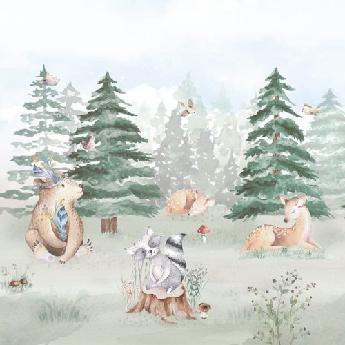 TAPETA LEŚNI PRZYJACIELE W01  | Yoko Design