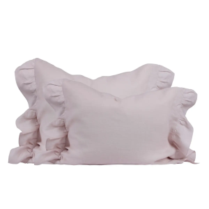 Lniana poszewka na poduszkę z falbanką FRILL