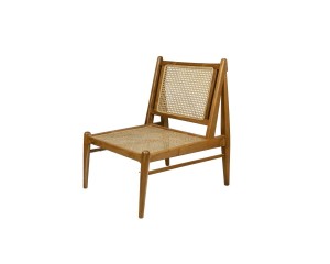 Fotel z drewna teakowego i rattanu