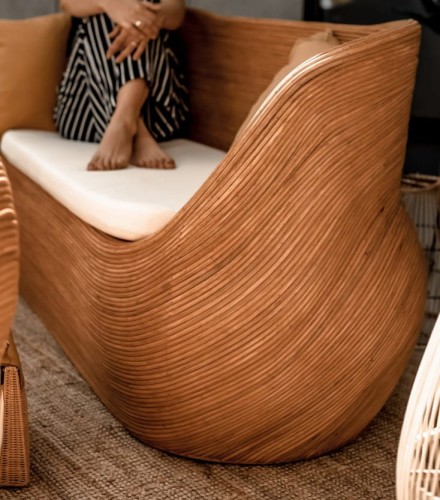 Sofa rattanowa Tegal koniak I Monnarita