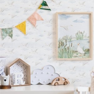 TAPETA LECĄCE GĄSKI W37