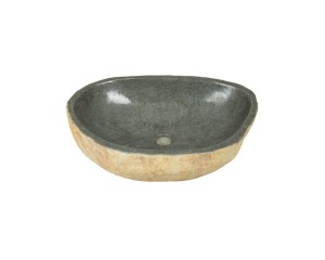 Umywalka nablatowa z kamienia rzecznego