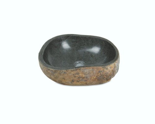 Umywalka nablatowa z kamienia rzecznego  