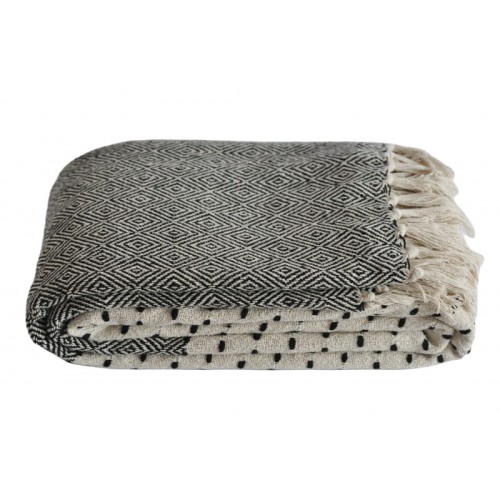 Pled bawełniany Anja 150x200cm | Czarny