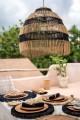 Rattanowa lampa Striped | rozmiary
