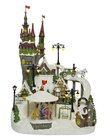 Zimowe miasteczko z zamkiem | Muzyka | Światła