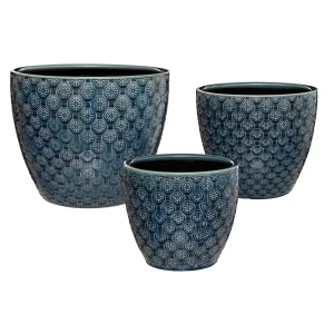 Donice ceramiczne | 3 szt |  Granat