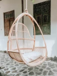 Rattanowy fotel wiszący Henry ecru | Monnarita
