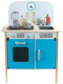  Drewniana kuchnia dla dzieci z zegarem | Niebieska