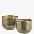 Zestaw 2 osłonek na doniczki- złote | Madam Stoltz