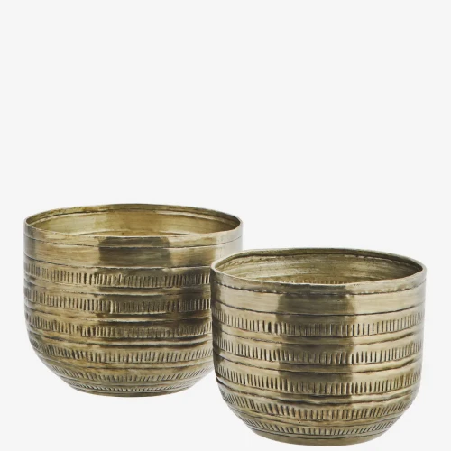 Zestaw 2 osłonek na doniczki- złote | Madam Stoltz