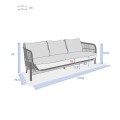 Sofa ogrodowa 3-osobowa Deona