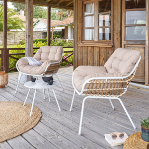 zestaw mebli ogrodowych 2- osobowy Paopao biały