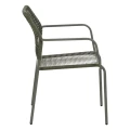 Metalowe krzesło zewnętrzne- zielone | Ixia 