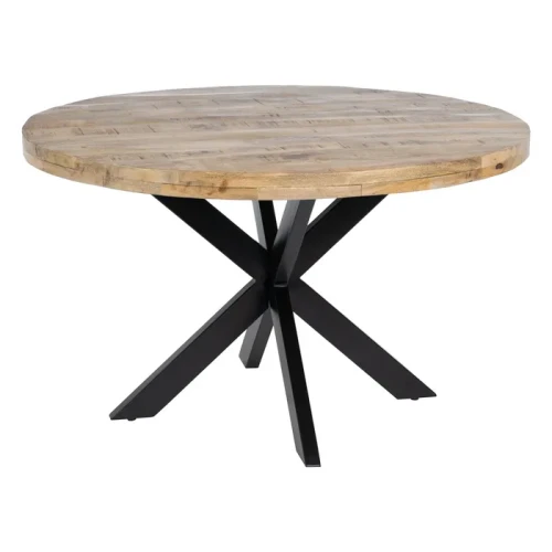 Okrągły stół 130 cm z drewna mango | Ixia