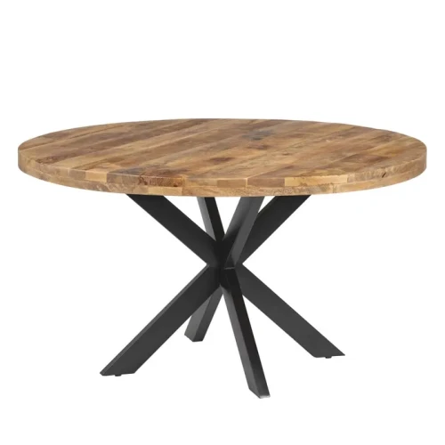 Okrągły stół 140 cm z drewna mango | Ixia