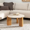 Owalny stolik kawowy z marmurowym blatem- 80 cm  | Ixia