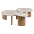 Owalny stolik kawowy z marmurowym blatem- 80 cm  | Ixia