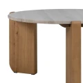 Owalny stolik kawowy z marmurowym blatem- 80 cm  | Ixia