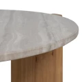 Owalny stolik kawowy z marmurowym blatem- 80 cm  | Ixia