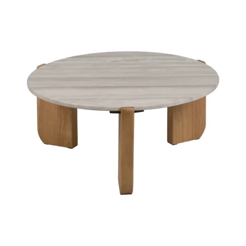 Owalny stolik kawowy z marmurowym blatem- 80 cm  | Ixia