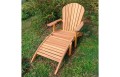 Fotel ogrodowy Adirondack z podnóżkiem z drewna tekowego