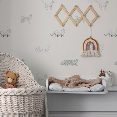 Tapeta Szkic Koty W121 | Yoko Design