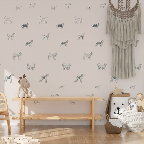 Tapeta Szkic Psy W120 | Yoko Design