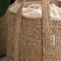 Wysoki okrągły kosz z juty do przechowywania NATURALNY | MOYHA