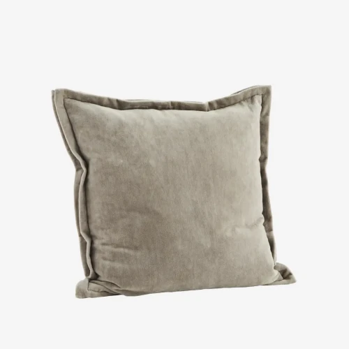 Welurowa poszewka na poduszkę - Szarozielona | Madam Stoltz