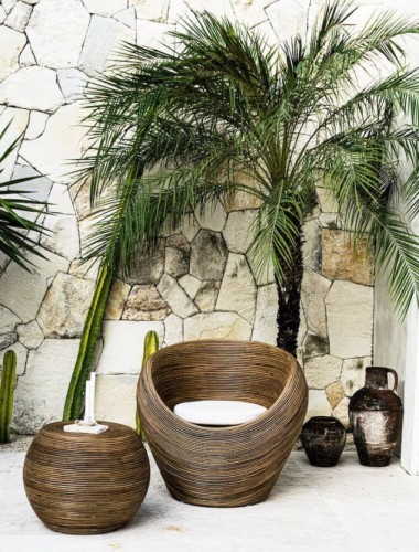 Zestaw mebli ogrodowych Tegal 4- ciemny okrągły I Monnarita