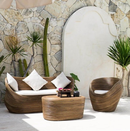 Zestaw mebli ogrodowych Tegal 4- ciemny owalny I Monnarita