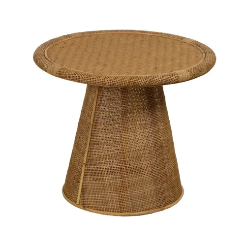 Okrągły stolik naturalny bambus i rattan