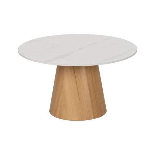 Okrągły stolik 80 cm- biały blat