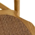 Krzesło z drewna i rattanu-miodowe