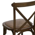 Krzesło z drewna i rattanu-brązowe