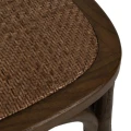 Krzesło z drewna i rattanu-brązowe