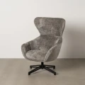 Obrotowy fotel szara tkanina
