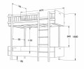 Łóżko piętrowe - moduł górny 90 x 200 Basic - biały