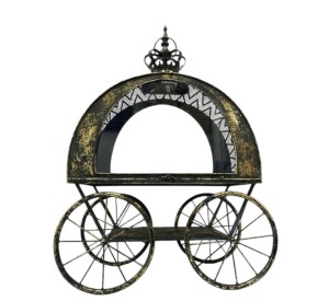 Kareta metalowa ze szkłem przecierana patyna, otwierana