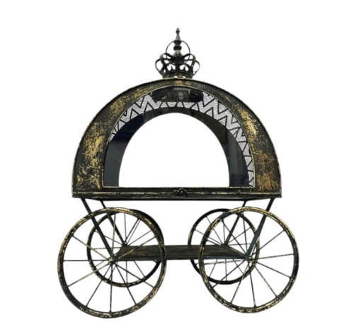Kareta metalowa ze szkłem przecierana patyna, otwierana