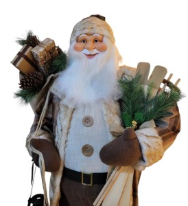 Mikołaj gigant 180cm z nartami tańczący, grający