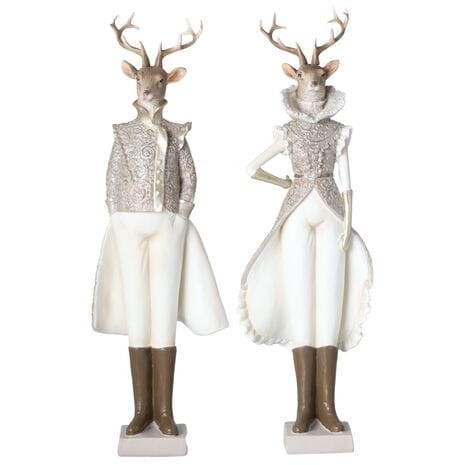 Figurka Renifer biało brązowe